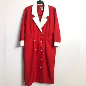 Red vintage 1980s dress